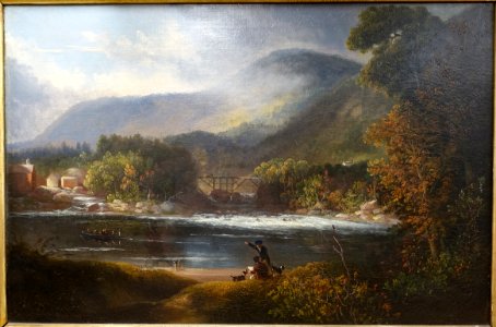 Bellows Falls by Alvan Fisher (1792-1863), oil on canvas - Dedham Historical Society - Dedham Massachusetts - DSC04187
