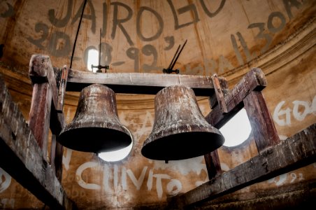 Bells in the bell tower of the basilica of chiquinquira