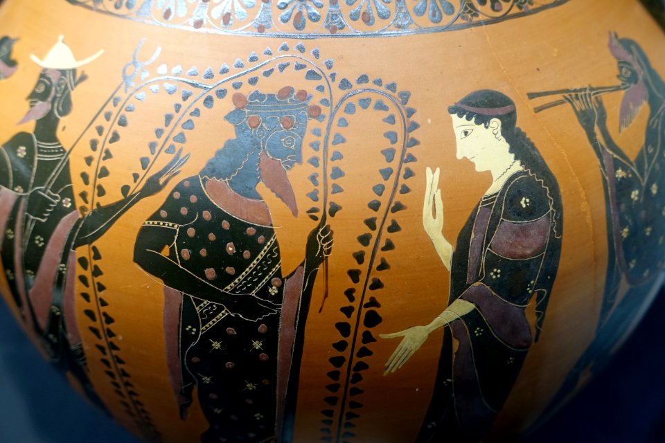 Belly amphora with Dionysos, attributed to the Andokides painter, Attic, c. 520 BC, L 267, view 4 - Martin von Wagner Museum - Würzburg, Germany - DSC05443
