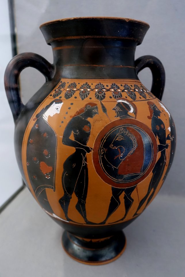 Belly amphora with young people talking, Attic, c. 550 BC, L 243 - Martin von Wagner Museum - Würzburg, Germany - DSC05432