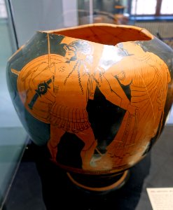Belly amphora fragment with Hector and Priamos, Kleophrades Painter, Attic, c. 480 BC, L 508 - Martin von Wagner Museum - Würzburg, Germany - DSC05453