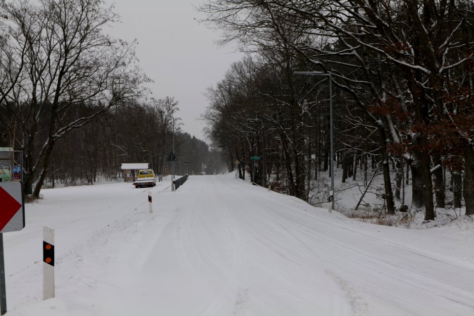 Beelitzer Straße Ferch with snow 2021-02-07 04