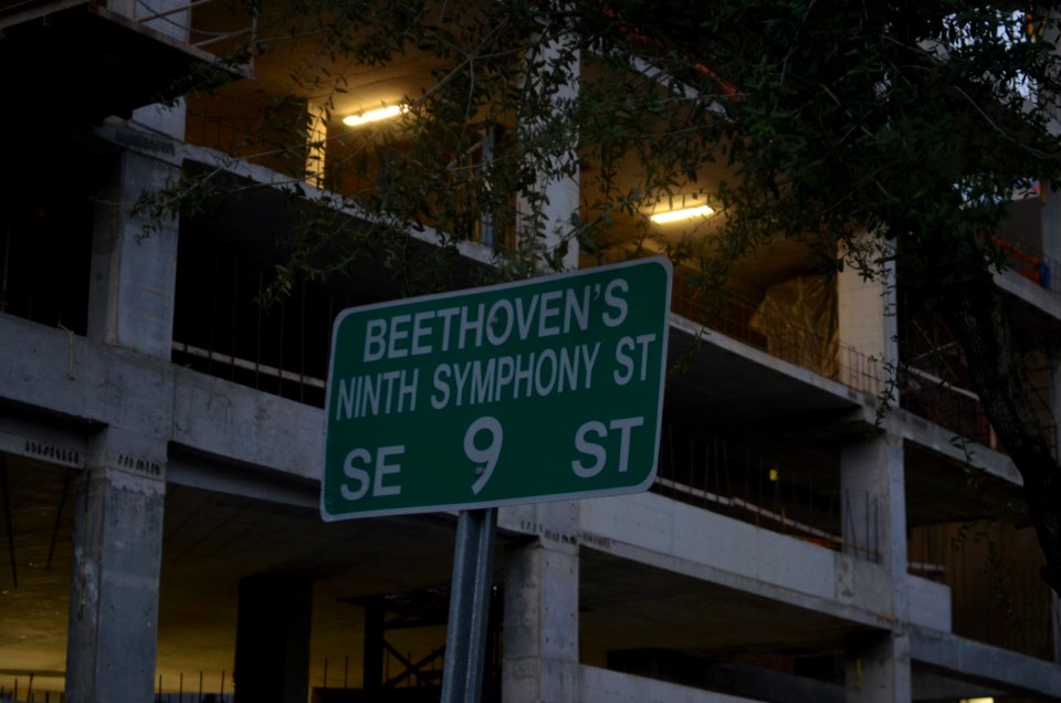 Beethoven's 9th Symphony Way sign