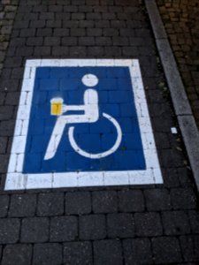 Behindertenparkplatz in der Ammergasse in Tübingen