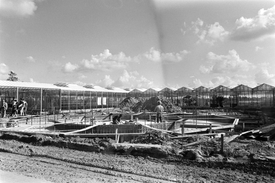 Begin van de bouw van een 70 meter hoge uitkijktoren, Bestanddeelnr 931-6985