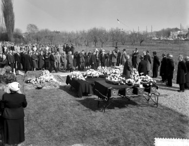 Begrafenis van slachtoffers brand in Hoorn, overzicht van de begrafenis, Bestanddeelnr 911-1794