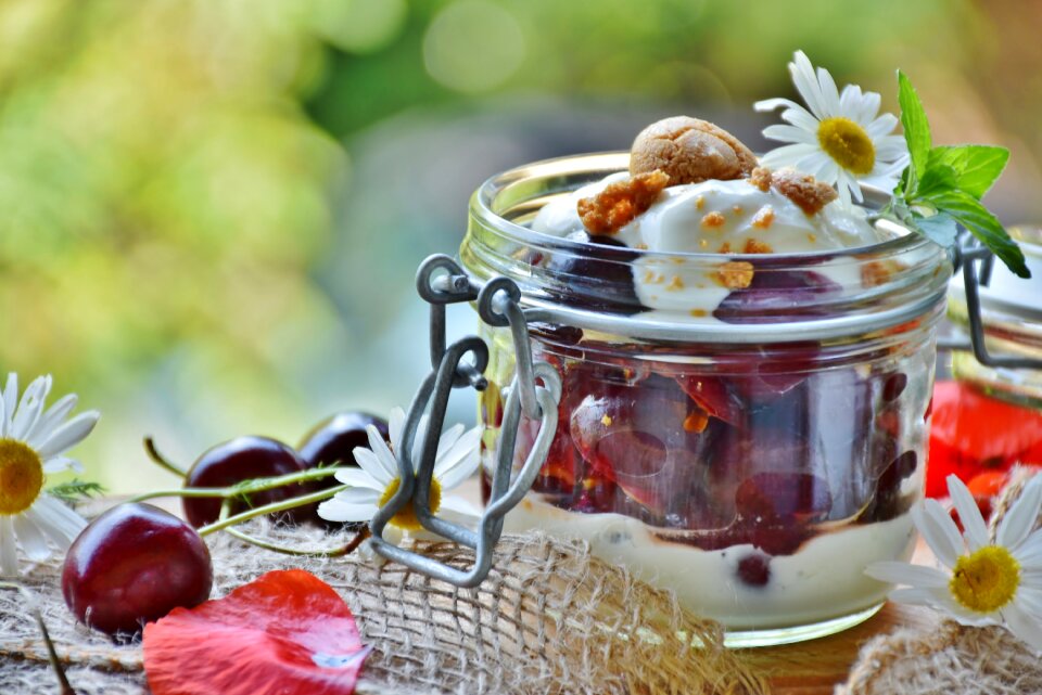 Yogurt dessert sweet dish