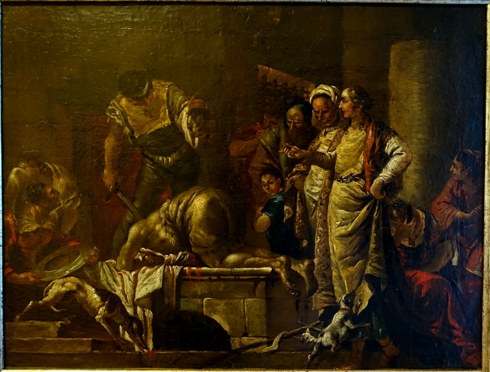 Beheading of Saint John the Baptist, by Giovanni Battista Tiepolo, 1733, fresco - Mainfränkisches Museum - Würzburg, Germany - DSC04580