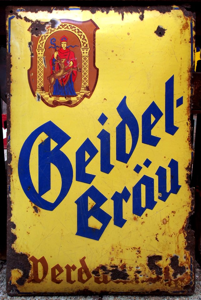 Beidel Bräu enamel advertising sign