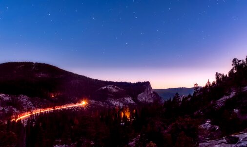 Long exposure panorama landscape photo