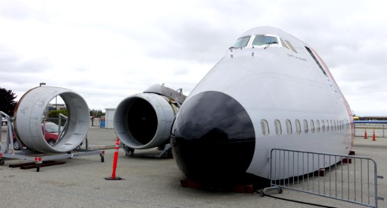 Boeing 747-136, serial 20269, registration number G-AWNG, first flight in March 1971, last flight December 1998 - Hiller Aviation Museum - San Carlos, California - DSC03309