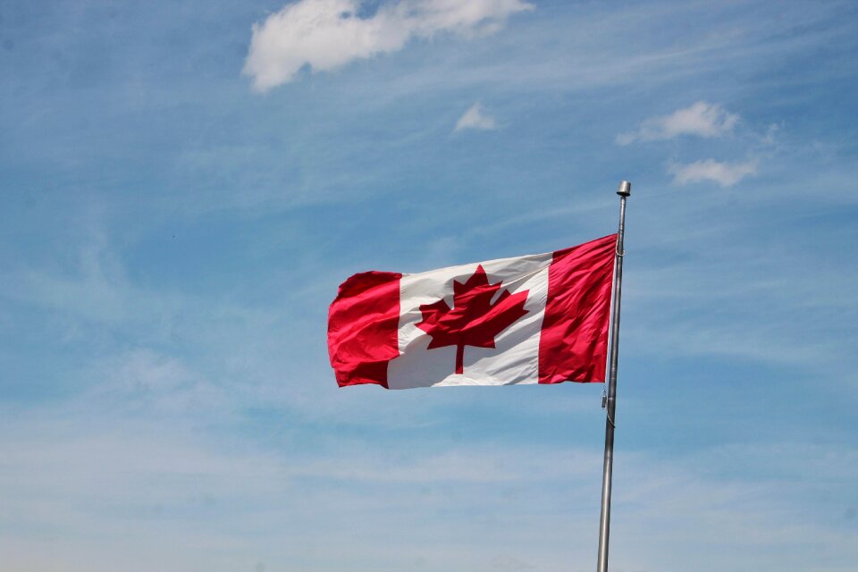 Maple leaf red flag free image