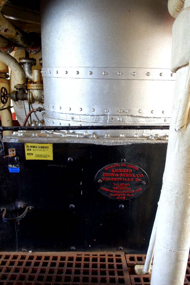Boiler room, Lukens Iron and Steel Co., Caotesville PA., T.S. 60000, Builders John H. Dialogue & Son, Camden N.J. 1908 - Hercules - Hyde Street Pier - San Francisco, CA DSC02244