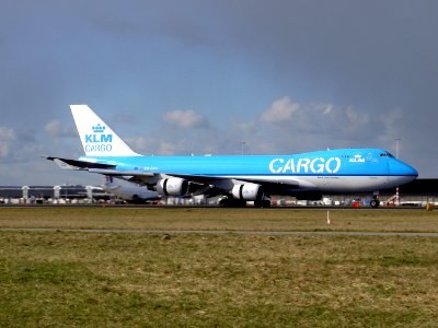 Boeing 747 KLM Cargo PH-CKA landing at Schiphol