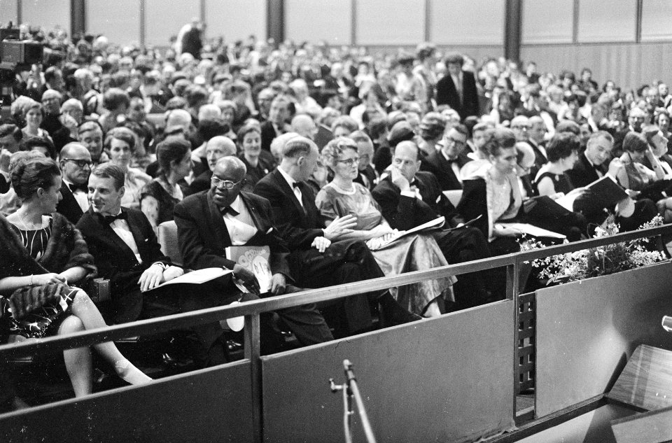 Boekenbal 1967, bij de opening. In het midden minister Marga Klompé, Bestanddeelnr 920-1084