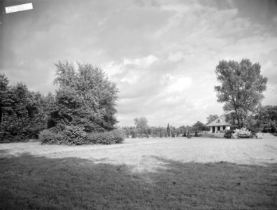 Bomen, gebouwen, grasvelden, Bestanddeelnr 253-7709