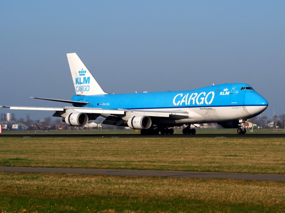 Boeing 747-406(ER-F) KLM Cargo PH-CKA, landing at AMS Amsterdam (Schiphol), pic2