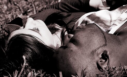 Romantic young couple set photo