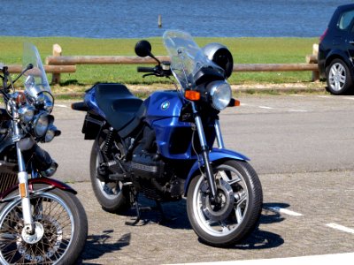 Blue BMW motorcycle