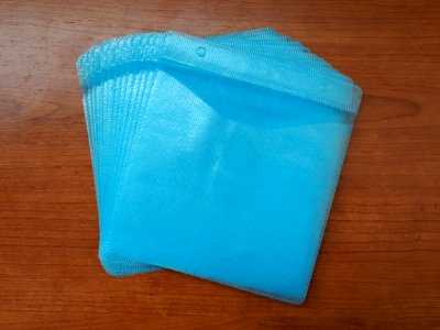 Blue plastic CD sleeves A