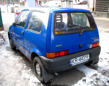 Blue Fiat Cinquecento Happy in Kraków (2)