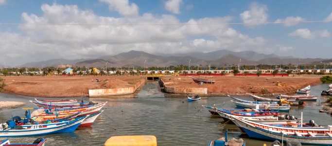 Boats of Juan Griego, view from Bridge