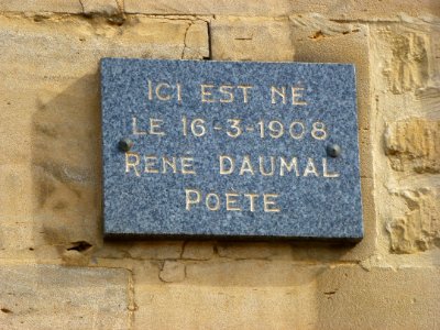 Boulzicourt (Ardennes) plaque maison natale René Daumal