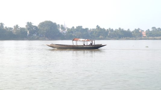 Boat over River Ganges in Nabadwip photo