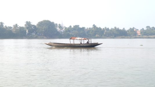 Boat over River Ganges in Nabadwip