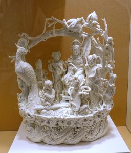 Boat with Xiwangmu, Queen Mother of the West, by Xu Youyi, China, 1900s, Dehua ware, porcelain - John and Mable Ringling Museum of Art - Sarasota, FL - DSC00747