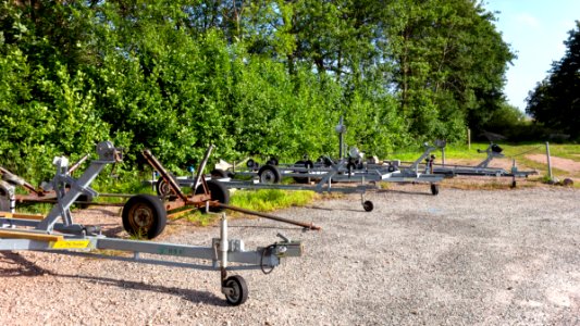 Boat trailers in Rixö Marina