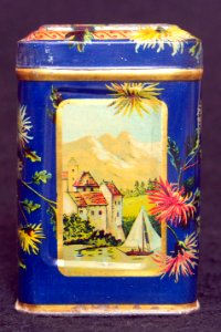 Blue tea tin, photo 8 photo