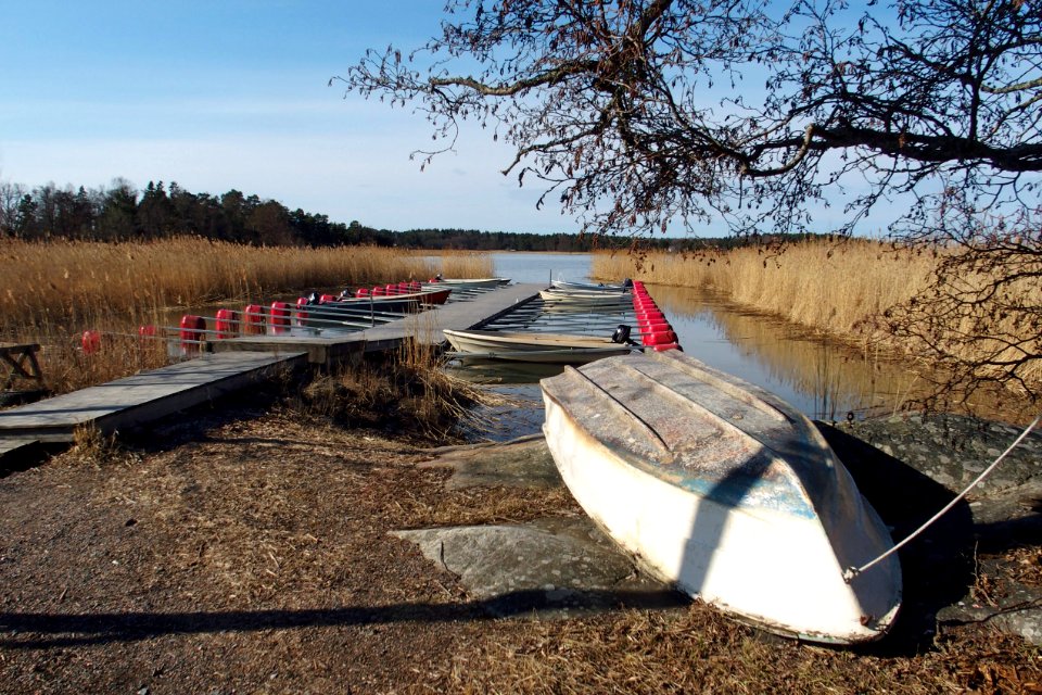 Boat pier in Oriniemi, Hirvensalo, Turku, Finland