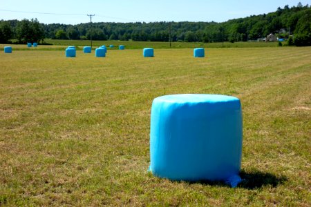 Blue silage bales in Biberg 3