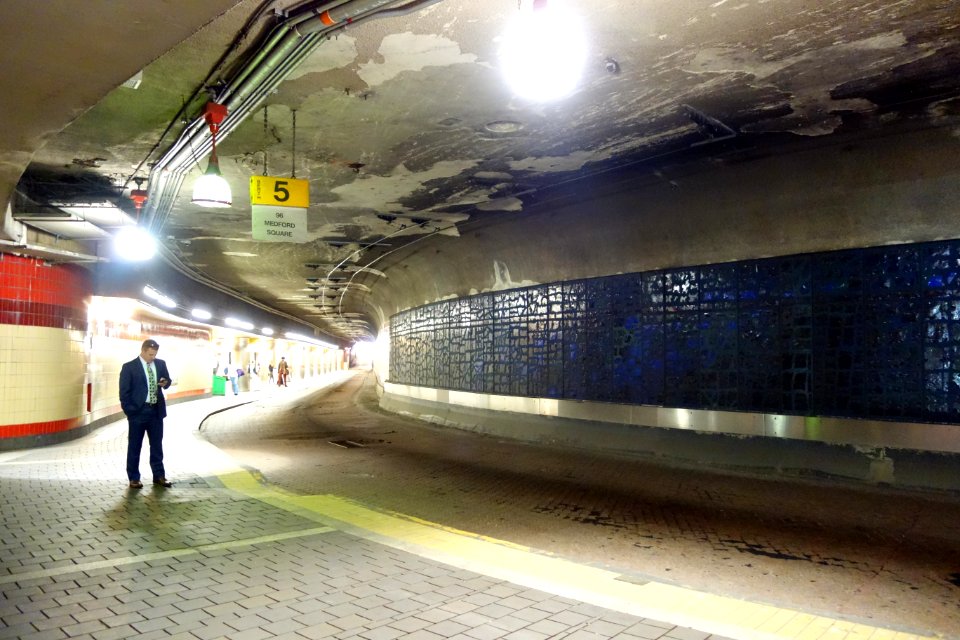 Blue Sky on the Red Line in the Harvard Bus Tunnel, May 2014