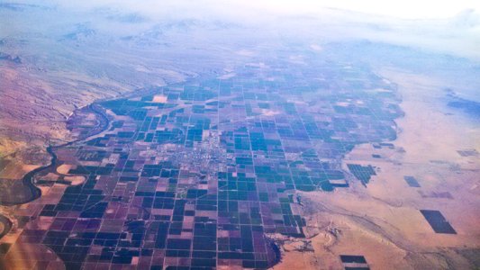 Blythe CA and Blythe Airport looking south