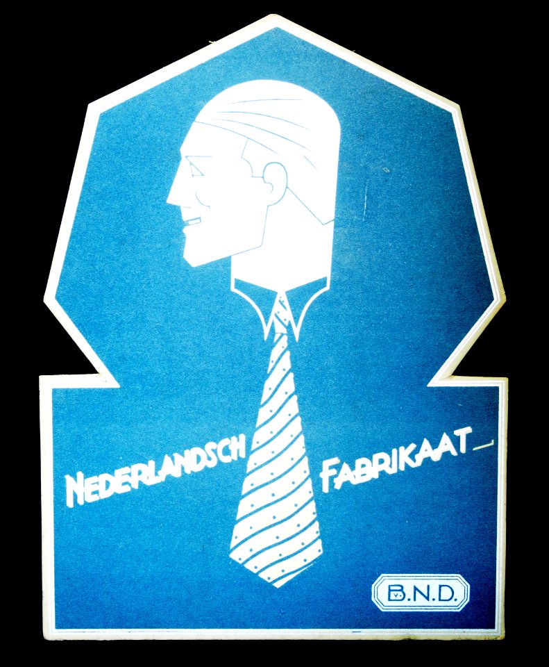 BND Nederlandsch Fabrikaat kartonnen reklame