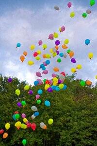 Celebration multicolored helium photo