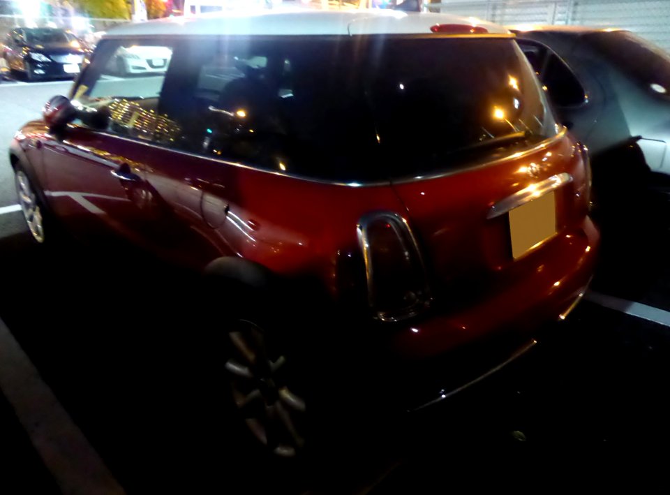 BMW MINI COOPER (R50) at night rear