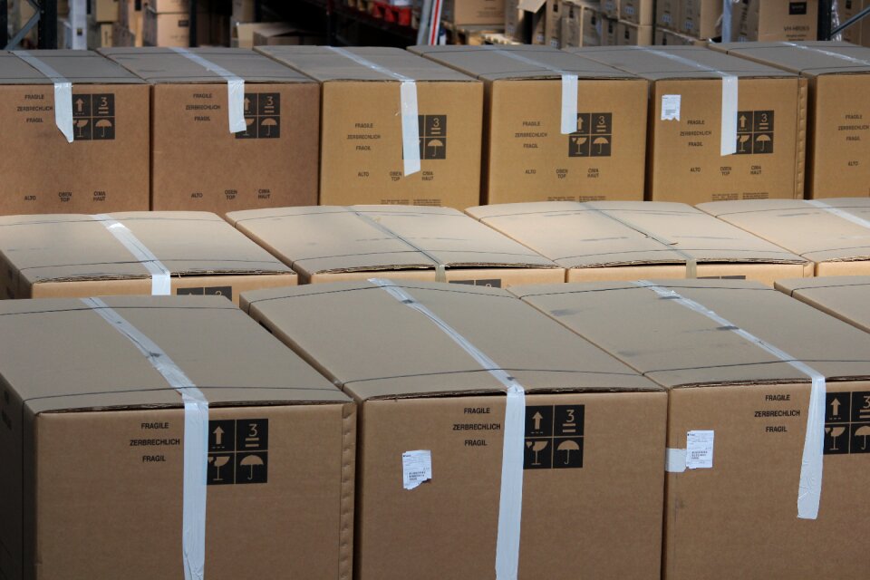 Boxes stock storage