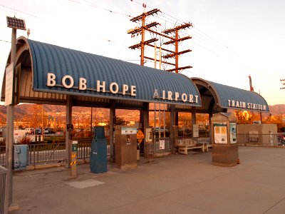 Bob hope airport train station at dusk