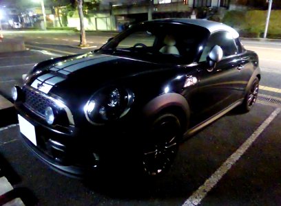 BMW MINI Coupé John Cooper Works (R58) at night front photo