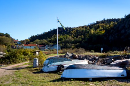 Boats up for winter in Loddebo photo