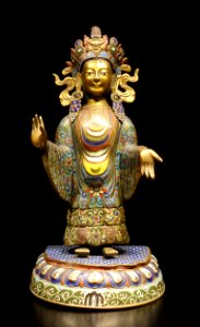 Boddhisattva, Sino-Tibetan style, Qianlong period, 1736-1795, copper enamel - Museu do Oriente - Lisbon, Portugal - DSC06931