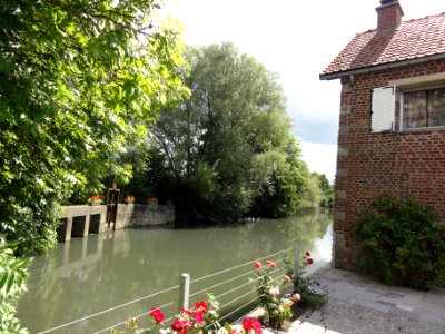 Bousies (Nord, Fr) moulin d'Harpies et étang