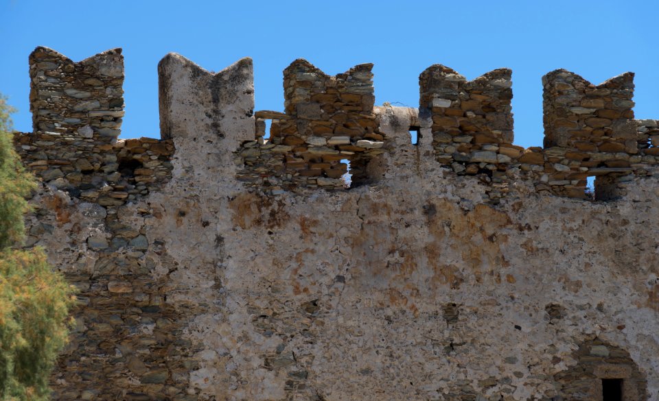 Bourtzi castle merlons Karystos Euboea Greece