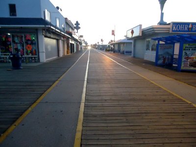Boardwalk early morning view at Wildwood New Jersey photo