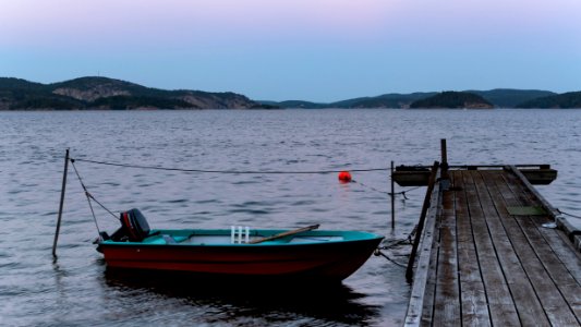 Boat and jetty in Barkedal 2 photo