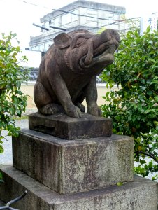 Boar sculpture - Marishiten-do - Kyoto, Japan - DSC07374