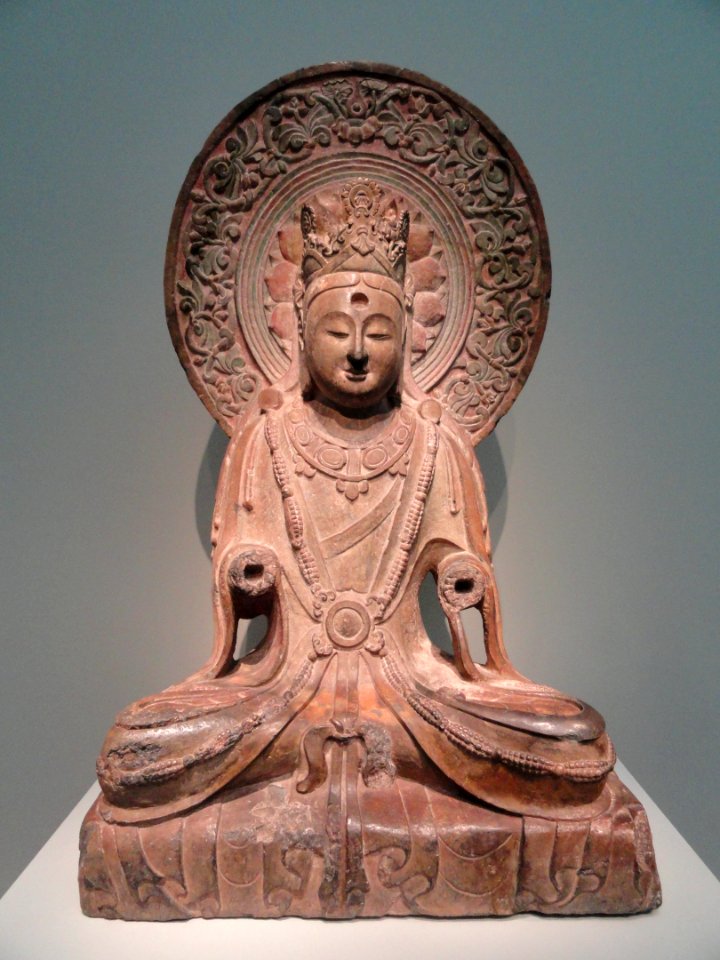 Bodhisattva, Hebei province, Fengfeng, northern Xiangtangshan Cave Temples, North Cave, Northern Qi dynasty, 550-577 AD, limestone with traces of pigment - Freer Gallery of Art - DSC05693